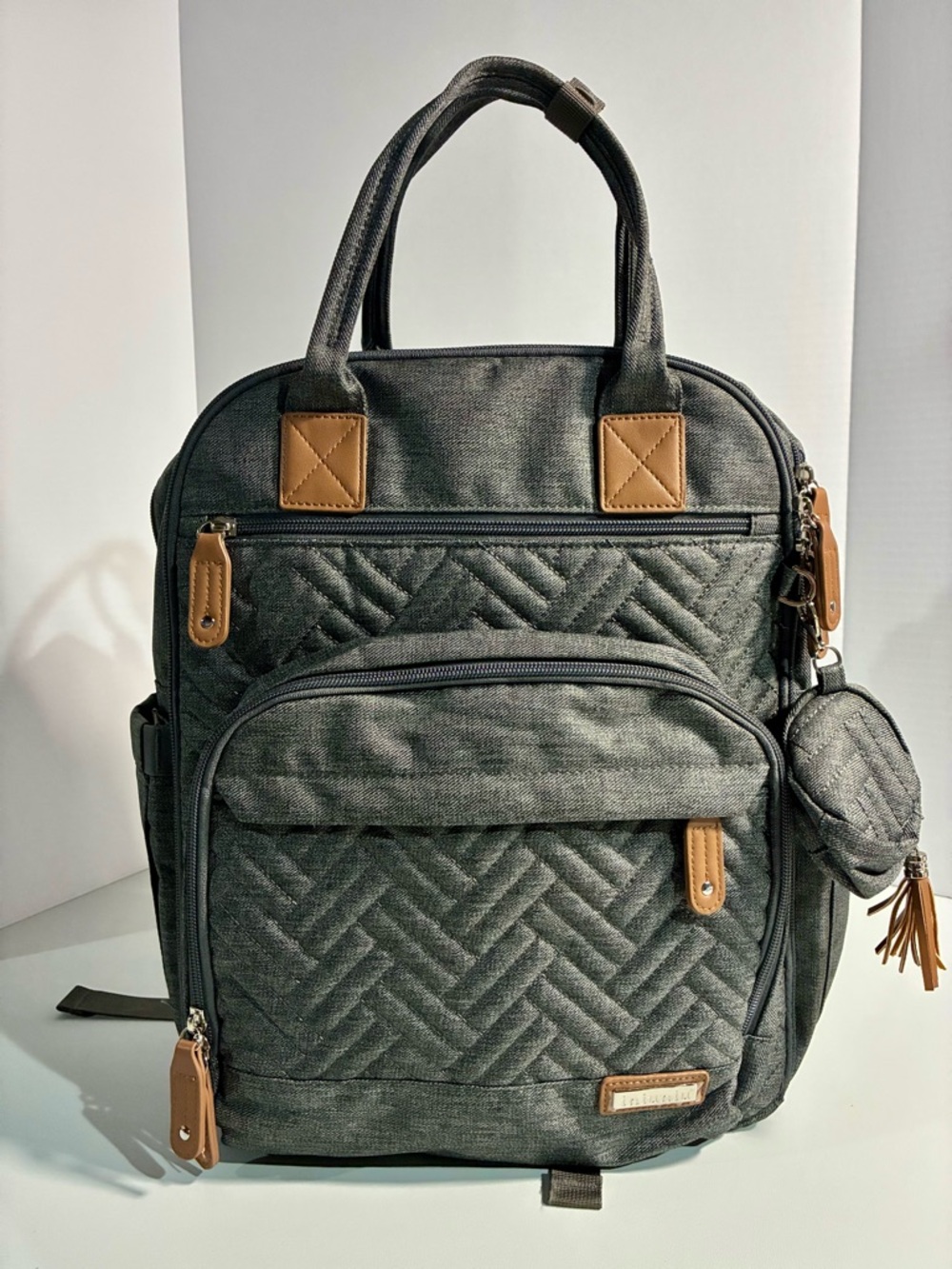 Iniuniu Dark Grey Diaper Bag Backpack